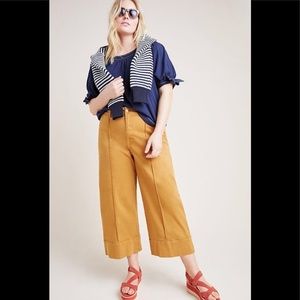 Anthro Wide leg cropped pants